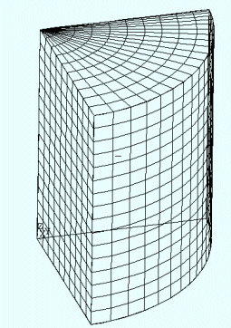 Zylinderpolares Gitter entlang R, Theta und Z